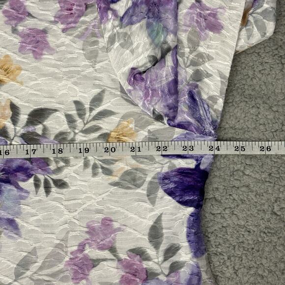 Alfred Dunner Top Womens Size P XL Floral Soft Texture 3/4 Sleeve Round Neck - Picture 7 of 12